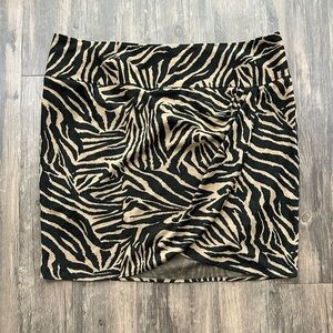 Lane Bryant Zebra Print Ruched Mini Skirt Women’s Plus Size 24